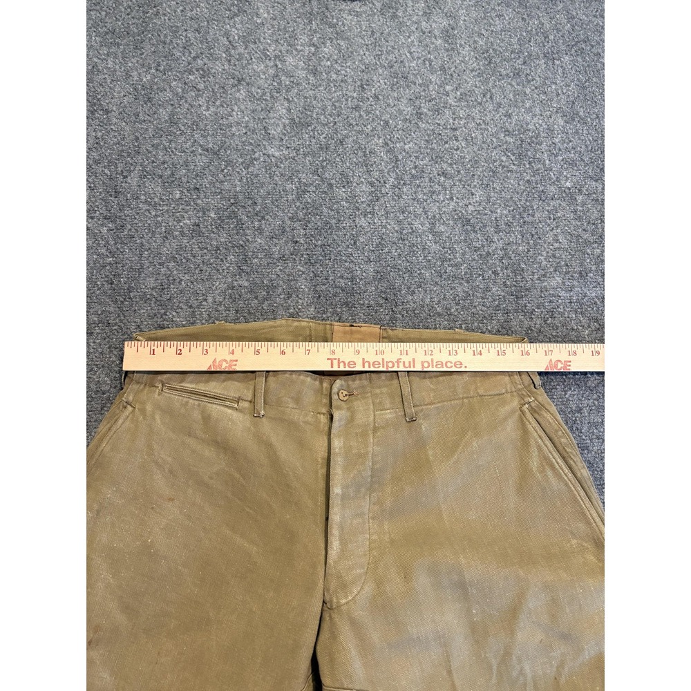Vintage Jodhpur Pants Mens Medium Khaki Canvas Riding Breeches Button Leg 40s - Picture 11 of 14